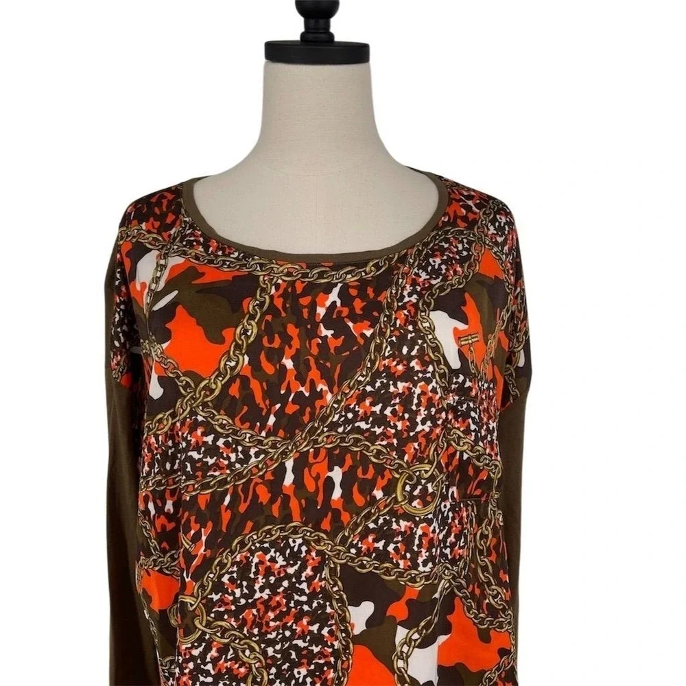 Michael Kors Women's XL Chain Camouflage Blouse‎